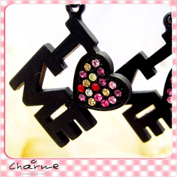 Charme~簡約設計款~I LOVE ME彩鑽字型式耳環