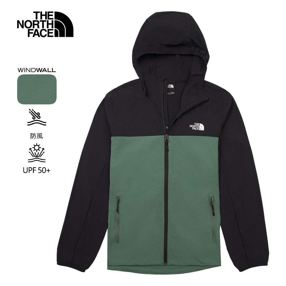 The North Face 北面 男款綠色UPF防曬防風外套｜87VYLFW 抗UV