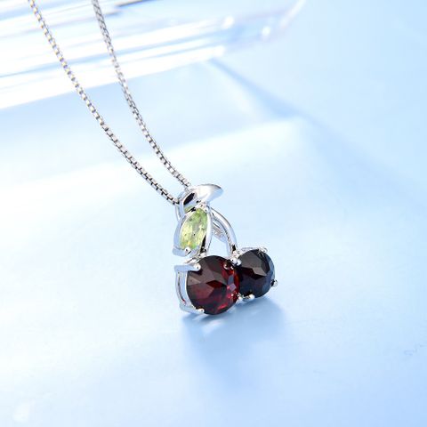 【A&R 精品】黑榴石櫻桃款 S925純銀18K金項鍊(永生花禮盒組)