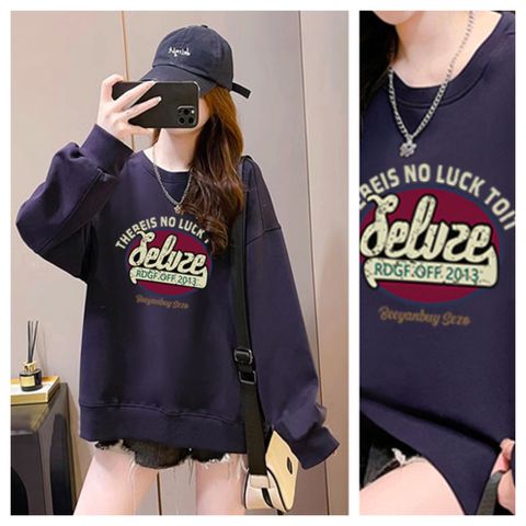 SCL 美式油漆風穿寬鬆長袖毛衣上衣**5XL