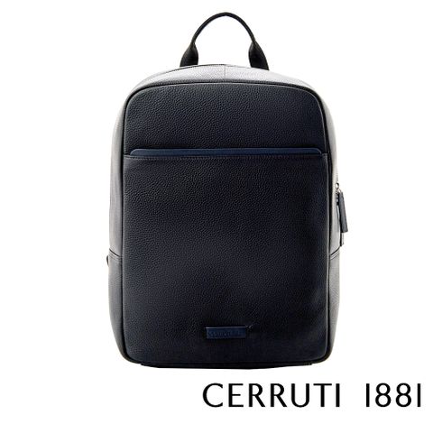 【CERRUTI 1881】頂級義大利小牛皮後背包 CEZA05909M 全新專櫃展示品(黑色)
