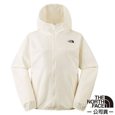 【The North Face】女 NEW ZEPHYR WIND 防風防潑水防曬連帽輕薄外套(亞洲版型)7WCP-4HP 米白色